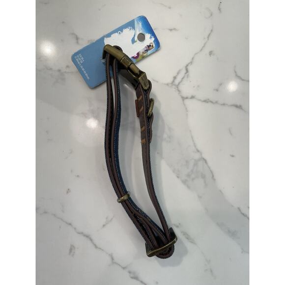 Vibrant Life Medium Dog Collar Dark Blue Denim Faux Leather NWT - Picture 1 of 4